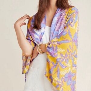 Anthropologie Kachel x Anthropologie Purple and Yellow Cocoon Kimono